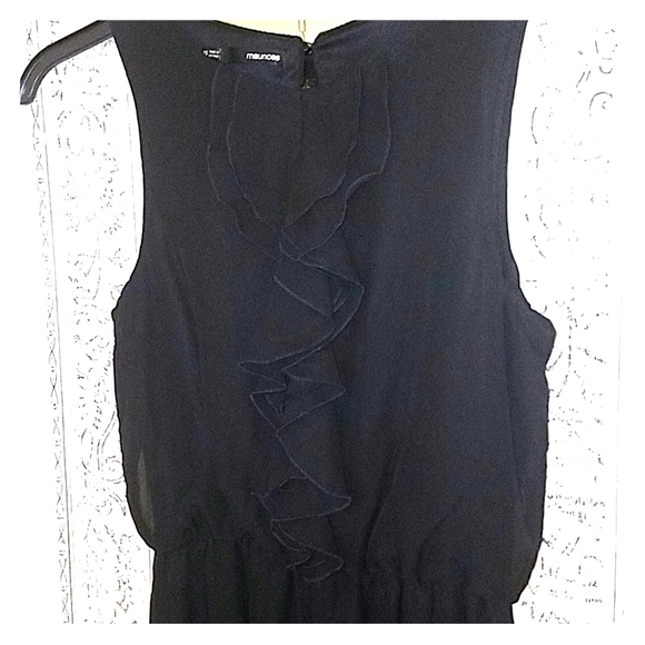 Maurices black dress XS ruffles lined - Picture 2 of 11